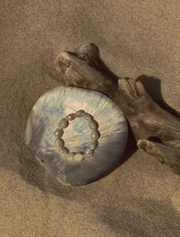 Snap pearl ring